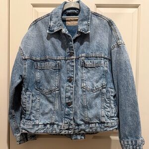 Free People Distressed Blue Denim Jacket